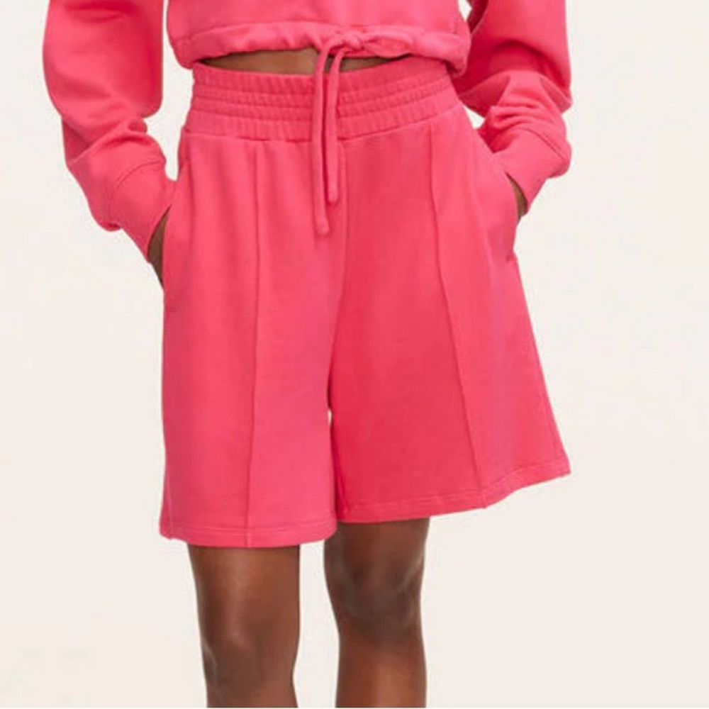 Rebecca Taylor Terry Cotton Hot Pink Bermuda Shorts